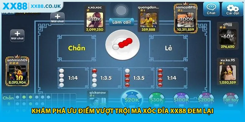 Khám phá ưu điểm vượt trội mà xóc đĩa XX88 đem lại