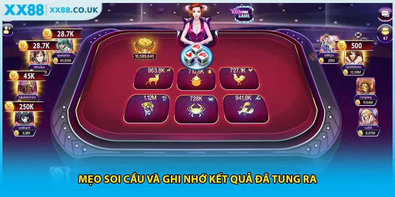 Mẹo soi cầu và ghi nhớ kết quả đã tung ra